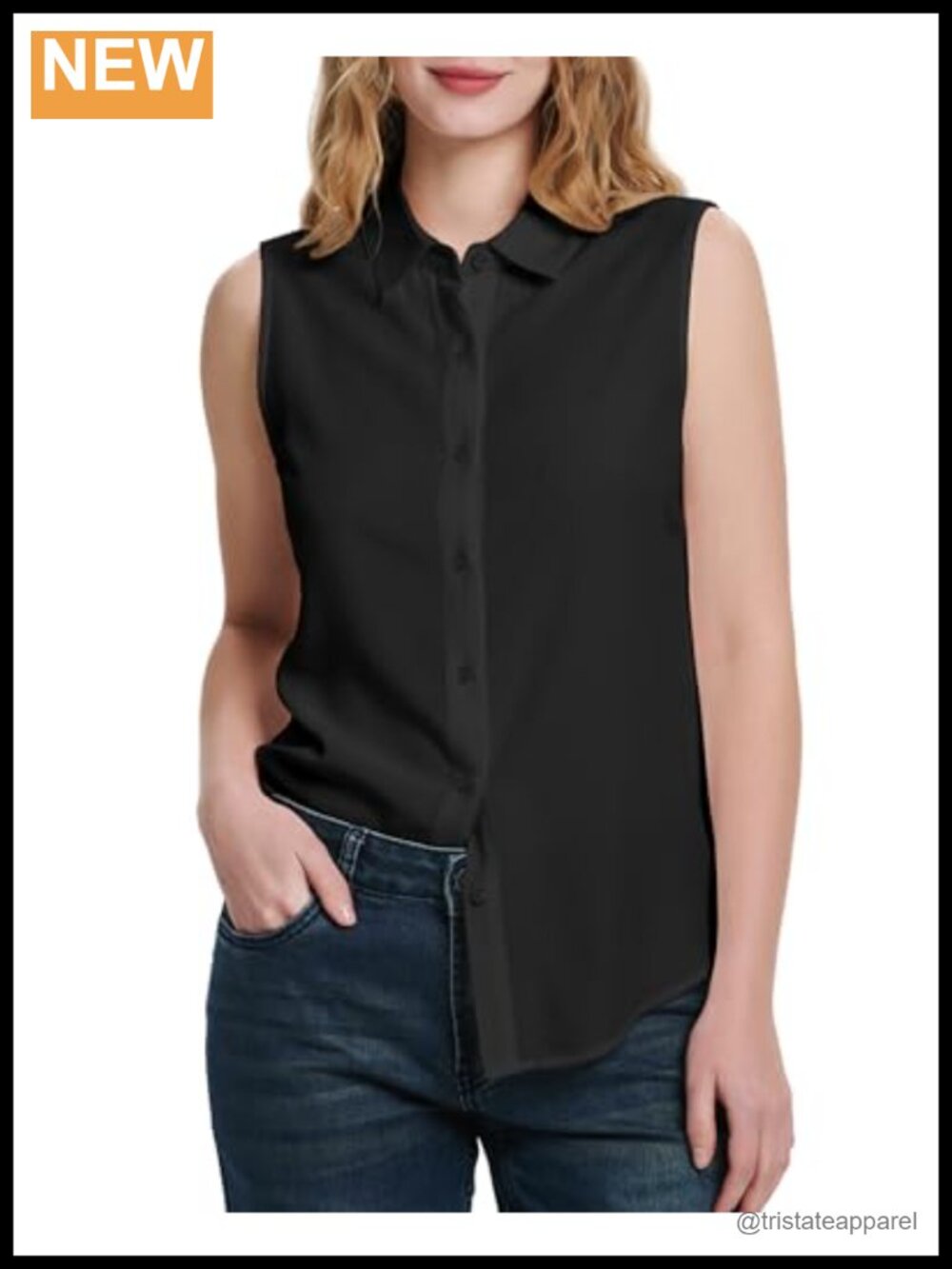 Sleeveless Button Down Shirt V Neck Blouse Rayon Tank Top